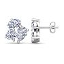 1 1/2 Carat Lab Grown Diamond Cluster Stud Earrings In 14 Karat White Gold Image-4