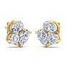 1 1/2 Carat Lab Grown Diamond Cluster Stud Earrings In 14 Karat Yellow Gold Image-3