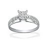 1/4ct Princess Shaped Head Diamond Engagement Ring In 10k White Gold Image-1
