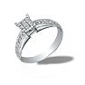 1/4ct Princess Shaped Head Diamond Engagement Ring In 10k White Gold Image-2