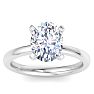3.05 Carat Oval Shape Lab Grown Diamond Ring In 14K White Gold, Solitaire Image-1
