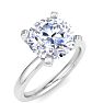 3 Carat Round Shape Lab Grown Diamond Ring In 14K White Gold, Solitaire Image-2