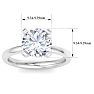 3 Carat Round Shape Lab Grown Diamond Ring In 14K White Gold, Solitaire Image-5