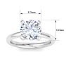 3.33 Carat Round Shape Lab Grown Diamond Ring In 14K White Gold, Solitaire Image-5