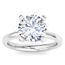 4 Carat Round Shape Lab Grown Diamond Ring In 14K White Gold, Solitaire Image-1