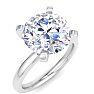 4 Carat Round Shape Lab Grown Diamond Ring In 14K White Gold, Solitaire Image-2