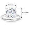 4 Carat Round Shape Lab Grown Diamond Ring In 14K White Gold, Solitaire Image-5
