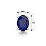 3 Carat Oval Shape Sapphire Stud Earrings In Sterling Silver Image-4