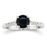Black Diamond Rings: 1ct White and Black Diamond Engagement Ring in 10k White Gold Image-1