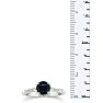 Black Diamond Rings: 1ct White and Black Diamond Engagement Ring in 10k White Gold Image-4