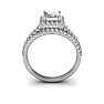 1 1/2 Carat Triple Band Princess Cut Halo Diamond Engagement Ring in 14 Karat White Gold Image-5