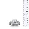 1 1/2 Carat Triple Band Princess Cut Halo Diamond Engagement Ring in 14 Karat White Gold Image-6