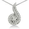 1/4ct Swirling Diamond Pendant in 10k White Gold Image-1