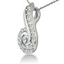 1/4ct Swirling Diamond Pendant in 10k White Gold Image-2