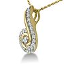 1/4ct Swirling Diamond Pendant in 10k Yellow Gold Image-2