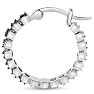 1/4 Carat Black Diamond Halo Look Hoop Earrings, 3/4 Inch.  So Beautiful And Brand New! Image-4