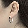 1/4 Carat Black Diamond Halo Look Hoop Earrings, 3/4 Inch.  So Beautiful And Brand New! Image-6