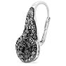 Nearly 1/2 Carat Black Diamond Double Halo Leverback Hoop Earrings, 3/4 Inch Image-3