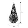 Nearly 1/2 Carat Black Diamond Double Halo Leverback Hoop Earrings, 3/4 Inch Image-5