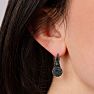Nearly 1/2 Carat Black Diamond Double Halo Leverback Hoop Earrings, 3/4 Inch Image-6