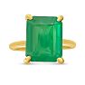 Estate Jewelry 3 Carat 11x9mm Emerald Cut Emerald Ring In 14K Yellow Gold, Size 6.5 Image-1