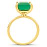 Estate Jewelry 3 Carat 11x9mm Emerald Cut Emerald Ring In 14K Yellow Gold, Size 6.5 Image-3