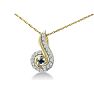 1/4ct Swirling White and Black Diamond Pendant in 10k Yellow Gold Image-2