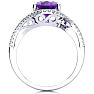 2 1/2 Carat Oval Shape Amethyst and Halo Diamond Ring In 14 Karat White Gold Image-3