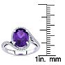2 1/2 Carat Oval Shape Amethyst and Halo Diamond Ring In 14 Karat White Gold Image-5