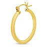 Yellow Gold Classic Hoop Earrings, 28MM Image-3