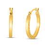 14 Karat Yellow Gold Satin Hoop Earrings, 16MM Image-1