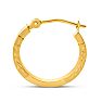 14 Karat Yellow Gold Satin Hoop Earrings, 16MM Image-4