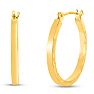 14 Karat Yellow Gold Satin Hoop Earrings, 20MM Image-1