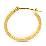 14 Karat Yellow Gold Satin Hoop Earrings, 20MM Image-4