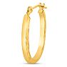 14 Karat Yellow Gold Satin Hoop Earrings, 17.5x12MM Image-3
