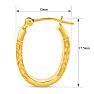 14 Karat Yellow Gold Satin Hoop Earrings, 17.5x12MM Image-5