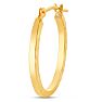 14 Karat Yellow Gold Satin Hoop Earrings, 20x15MM Image-3