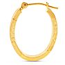 14 Karat Yellow Gold Satin Hoop Earrings, 20x15MM Image-4