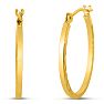 14 Karat Yellow Gold Satin Hoop Earrings, 20x15MM Image-1