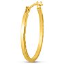 14 Karat Yellow Gold Satin Hoop Earrings, 20x15MM Image-3