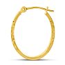 14 Karat Yellow Gold Satin Hoop Earrings, 20x15MM Image-4