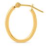 14 Karat Yellow Gold Classic Hoop Earrings, 17.5x12MM Image-4