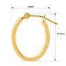 14 Karat Yellow Gold Classic Hoop Earrings, 17.5x12MM Image-5