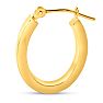 14 Karat Yellow Gold Classic Hoop Earrings, 17.5x12MM Image-4