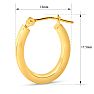 14 Karat Yellow Gold Classic Hoop Earrings, 17.5x12MM Image-5