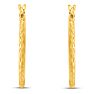 14 Karat Yellow Gold Diamond Cut Hoop Earrings, 20MM Image-2