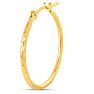 14 Karat Yellow Gold Diamond Cut Hoop Earrings, 20MM Image-3