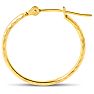 14 Karat Yellow Gold Diamond Cut Hoop Earrings, 20MM Image-4