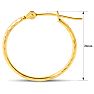 14 Karat Yellow Gold Diamond Cut Hoop Earrings, 20MM Image-5