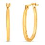 14 Karat Yellow Gold Diamond Cut Hoop Earrings, 20x15MM Image-1